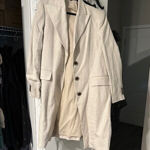 Zara Cream Trench Coat Classic Tailored Silhouette